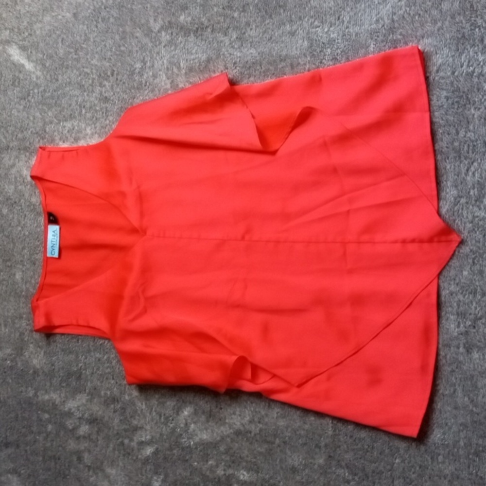 Cynthia Rowley red sleeveless ruffle top